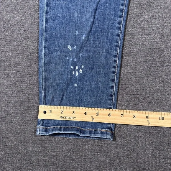 J Jill Boyfriend Straight Leg Ankle Jeans Womens 10 Mid Rise Medium Wash Paint - Picture 10 of 10